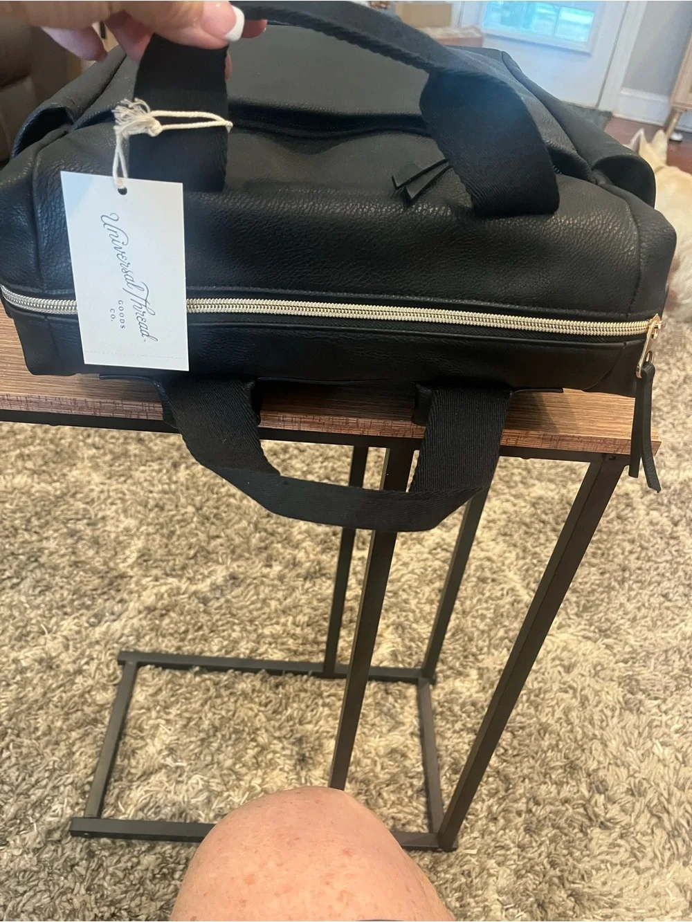 Universal Thread Black Pebble Backpack with Top Handles